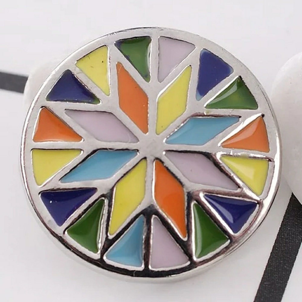 Rainbow Mosaic Snap Button